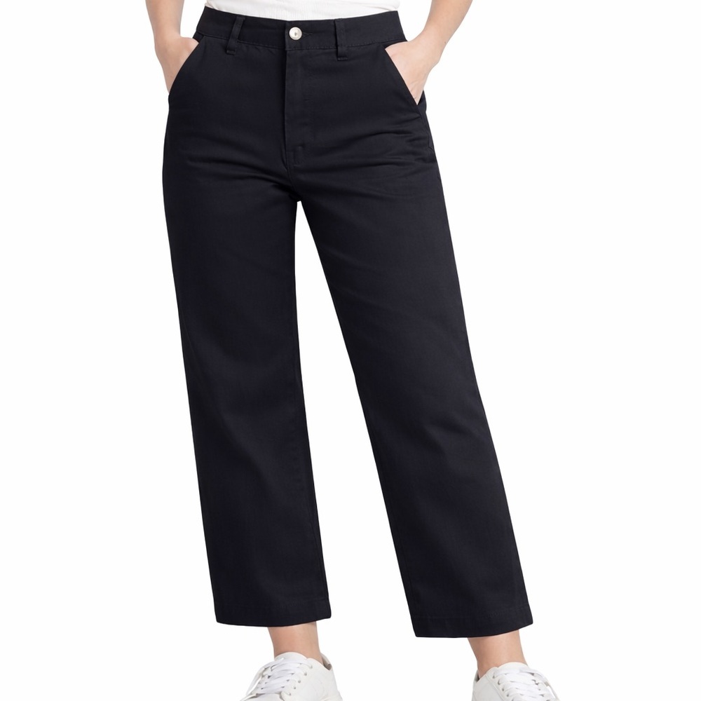 Kotn Black Cotton Straight Leg Pants Size 6 Sustainable Stretch